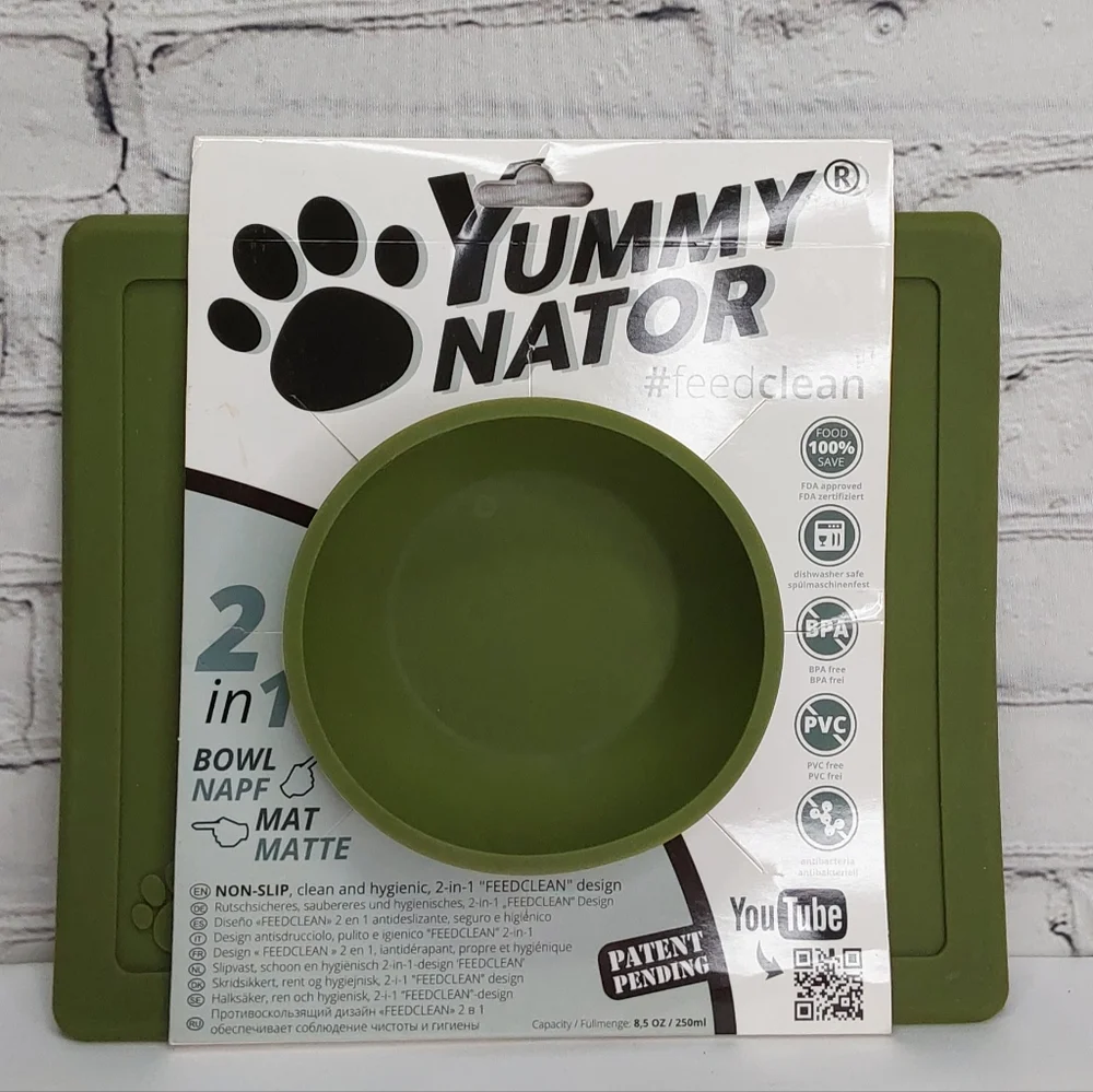 'YUMMY NATOR' 2-IN-1 FEED-CLEAN PET FEEDING BOWL & MAT
